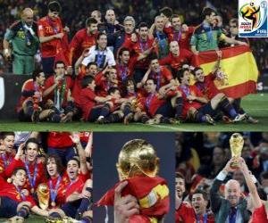 Puzzle Η Ισπανία, πρωταθλήτρια του Παγκόσμιου Κυπέλλου Ποδοσφαίρου 2010 της Νοτίου Αφρικής